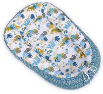 Kūdikio lizdelis MamoTato Baby Nest Cocoon Double Sided, 58 x 92 cm, mėlyna sp./balta sp./žalia sp.