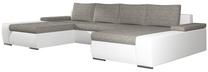 Kampinė sofa Marino Berlin 01, Soft 17, balta sp./pilka sp., 200 x 363 cm x 88 cm