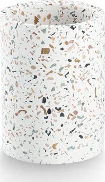 Стакан для зубных щеток Zeller Terrazzo, белый цв./зеленый цв./коричневатый цв., 8.2 см x 11 см x 8.2 см