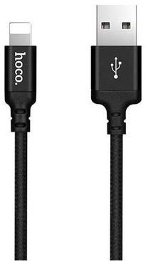 Vads Hoco, USB/Apple Lightning, melna krās.