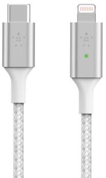 Laidas Belkin Smart LED, USB Type-C/Apple Lightning, balta sp./sidabro sp.
