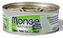 Mitrā kaķu barība Monge Natural Yellowfin Tuna With Chicken, vistas gaļa/tunzivis, 0.08 kg