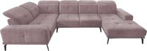 Kampinė sofa Neviro Loco 24, rožinė sp., kairinė, 201 x 350 cm x 77 cm
