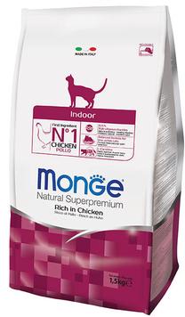 Sausā kaķu barība Monge Indoor, vistas gaļa, 1.5 kg