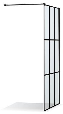 Dušas siena Brasta Glass Dija Nero Cube, melna krās./caurspīdīgs