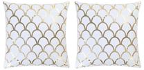 Декоративная подушка VLX Cotton, золотой цв./белый цв., 40 см x 40 см, 2 шт.