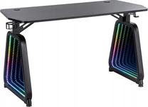 Arvutimängulaud Cortek Infinity RGB, 143 cm x 60 cm, 75 cm, must v.