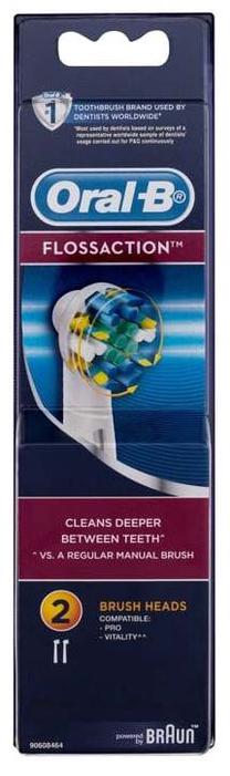 Elektrinio dantų šepetėlio galvutė Oral-B Floss Action, balta sp., 2 vnt.