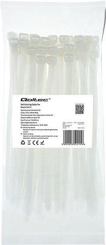 Qoltec Zippers Nylon UV 7.2x200mm 50pcs. White
