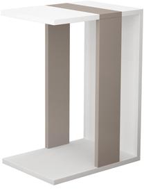 Kavos staliukas Kalune Design Zetti Side Table, balta sp./šviesiai ruda sp., 40 cm x 30 cm x 57 cm