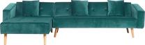 Kampinė sofa - lova Beliani Vadso, žalia sp., dešininė, 303 x 98 cm x 72 cm