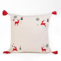 Kalėdinis dekoratyvinės pagalvėlės užvalkalas Homla Maral, balta/raudona, 45 cm x 45 cm