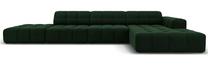 Kampinė sofa Micadoni Home Jennifer Velvet, tamsiai žalia sp., dešininė, 341 x 166 cm x 70 cm