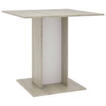 Stalas VLX 800257, ąžuolo sp./balta sp., 80 cm x 80 cm x 75 cm