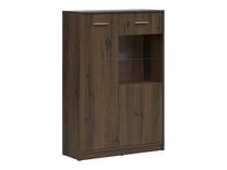 Vitrina Nepo Plus, ruda, 34 cm x 90 cm x 131.5 cm