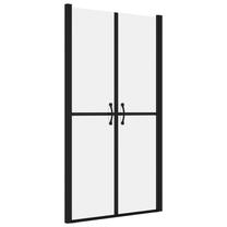 Dušas durvis VLX 150840, 81 cm x 190 cm, caurspīdīga krās./melna krās./matēta faktūra