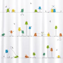 Dušas aizkars Tatkraft Funny Frogs, daudzkrāsaina, 180 cm x 180 cm