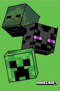 Pledas Minecraft The Mobs, ruda sp./žalia sp., 100 cm x 150 cm