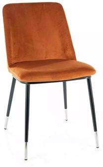 Valgomojo kėdė Jill Velvet, matinė, juoda sp./cinamono sp., 58 cm x 48 cm x 85 cm