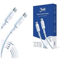Kabelis 3MK Hyper Silicone Cable USB Type-C, USB Type C, 1 m, balta krās.
