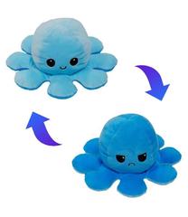Mīkstā rotaļlieta Emotion Octopus, zila krās./gaiši zila krās., 10 cm