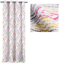 Blackout aizkari AmeliaHome Blackout Geometric, rozā krās., 140 cm x 245 cm