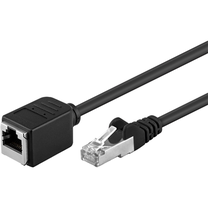 Adapteris Goobay Extension cable RJ-45, RJ-45 female, 1 m, melna krās.