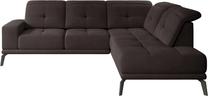 Kampinė sofa Theodore Nube 22, tamsiai ruda sp., dešininė, 200 x 275 cm x 98 cm
