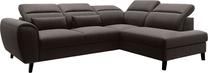 Kampinė sofa Noble Flores 22, tamsiai ruda sp., dešininė, 201 x 255 cm x 100 cm