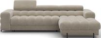 Kampinė sofa - lova Felro Aura 18, smėlio sp., dešininė, 181 x 285 cm x 93 cm