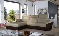 Kampinė sofa Trevisco Berlin 03, Soft 66, šviesiai ruda sp./tamsiai ruda sp., kairinė, 216 x 272 cm x 100 cm