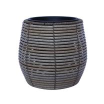 Puķu pods Home4you, plastmasa, Ø 28 cm, pelēka krās.