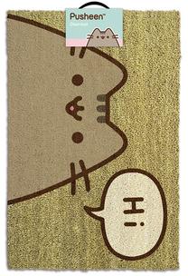 Paklājs Pyramid International Pusheen Says Hi Doormat, brūna krās./zaļa krās.