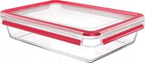 Konteiner toidu jaoks Emsa Clip & Close, 3 l, 32.8 cm x 22.8 cm, läbipaistev v./punane v.