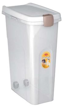Mājdzīvnieku barības uzglabāšanas kaste Stefanplast, 40 l, 45 x 27 x 61 cm, caurspīdīga krās./balta krās.