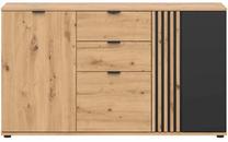 Komoda Vabres, juoda sp./artisan oak sp., 87 cm x 150.5 cm x 40 cm