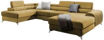 Kampinė sofa Lacante Gojo 45, geltona sp., kairinė, 202 x 354 cm x 92 cm