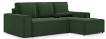 Kampinė sofa - lova Homede Sauris, tamsiai žalia sp., dešininė, 255 x 170 cm x 93 cm