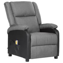 Krėslas VLX Massage Recliner 329496, šviesiai pilka sp., 94.5 cm x 71 cm x 96.5 cm
