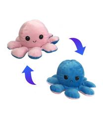 Mīkstā rotaļlieta Emotion Octopus, zila krās./rozā krās., 10 cm