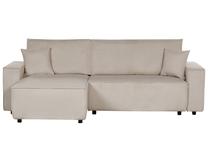 Kampinė sofa - lova Beliani Abacka, smėlio sp., kairinė, 247 x 147 cm x 90 cm