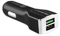 Automobilinis įkroviklis Qoltec, 2 x USB, juoda sp., 30 W