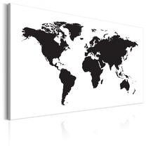 Kamštinė reprodukcija Artgeist World Map: Black & White Elegance, k-b-0052-p-a, 120 cm x 80 cm
