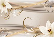 Fototapete Artgeist Lilies And The Gold Spirals NEW011523, 245 cm x 350 cm