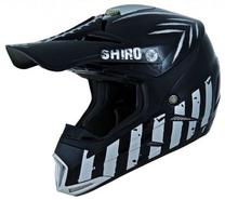 Motociklininko šalmas Shiro, M (57-58 cm), balta sp./juoda sp.