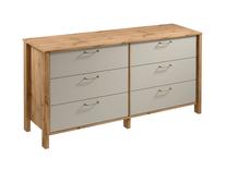 Komoda Gala Meble Indygo K6S, ąžuolo sp./smėlio sp., 81 cm x 46.5 cm x 170.5 cm