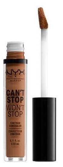 Корректор NYX Professional Makeup Can't Stop Won't Stop Contour Concealer, коричневый цв., 15,7 warm caramel, 3.5 мл