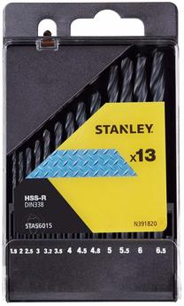 Metalo grąžtų rinkinys Stanley STA56015, metalas, hss-r, cilindrinis, 1.5 mm x 10 cm