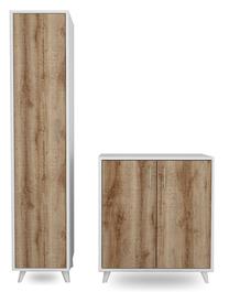 Prieškambario baldų komplektas Kalune Design Filiz L1309, balta sp./šviesiai ruda sp.
