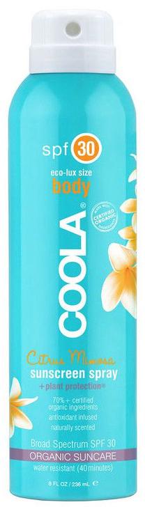Purškiklis įdegio priežiūrai Coola SPF30, 236 ml